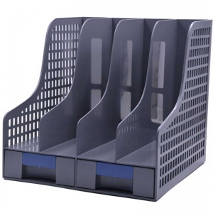 远生（USIGN）US-2005 四格固定资料架 A4 带抽屉 灰色