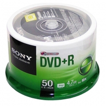 索尼（SONY）DVD+R 16速 4.7G 碟片/光盘/刻录盘/空白光盘 桶装50片