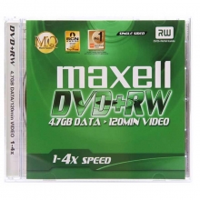 麦克赛尔（maxell）DVD+RW 2速4.7G 可擦写 碟片/光盘/刻录光盘/光碟/空白光盘 单片装 盒装10片