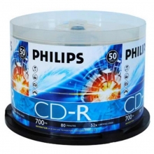 飞利浦（PHILIPS）CD-R 52速700M 碟片/空白光盘/刻录盘 桶装50片