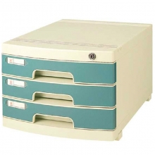钊盛（ZSSI）ZS-2603 三层带锁 多用带滑轮文件柜/桌面文件柜/抽屉文件柜 屉面颜色随机