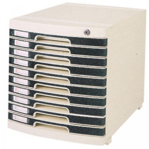 钊盛（ZSSI）ZS-2610 十层 多用带滑轮带锁文件柜/桌面文件柜/抽屉文件柜 屉面颜色随机