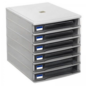 杰丽斯（JIELISI）7706 六层无锁 桌面文件柜/文件资料柜/塑料文件柜 灰色