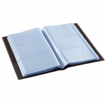 齐心（COMIX）A1556 可放180枚 PVC皮质名片册/硬皮名片册/名片簿/名片夹 一段三格 颜色随机