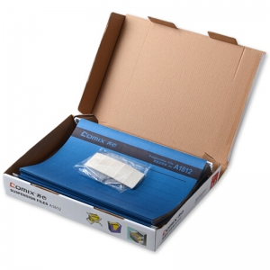 齐心（Comix）A1812 A4吊夹文件夹/快劳夹/挂快劳文件夹/快捞A4纸质夹/资料夹附索引卡带挂钩 25个装/盒 蓝色