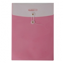 齐心（Comix）A1829 双色双袋绳扣袋/缠绳袋/档案袋 A4 透明/竖式 10个装 红色