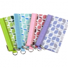 渡美（Dumei）NF-623-B6长款 22.5x11.5cm 彩色牛津布双层拉链袋 绿色