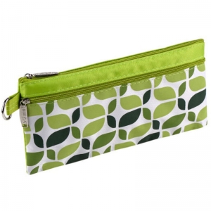 渡美（Dumei）NF-623-B6长款 22.5x11.5cm 彩色牛津布双层拉链袋 绿色