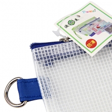 渡美（Dumei）NF-655-A5 透明纤维拉链文件袋/资料袋/底部加宽布质底 26*19*3cm 蓝色