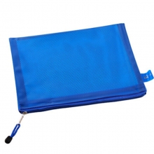 富得快（Fudek）F1856 防水双层拉链文件袋/资料袋 A4 蓝色 12个/包