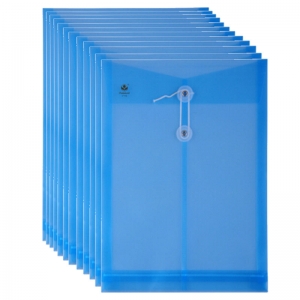 富得快（Fudek）F118 缠绳文件袋/档案袋/资料袋 A4 竖式 12个/包 蓝色