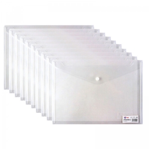 富得快（Fudek）HY322 透明按扣文件袋/资料袋 A4 透明白 10个/包