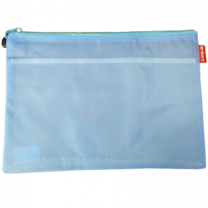 晨光（M&G）ADM94890 带隔网PVC透明拉链袋/文件袋 A4 蓝色 12个/包