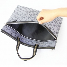 易利文（YILIWEN）915-8 双拉链手提文件包/8字纹加厚文件袋 29.5*36cm 咖色