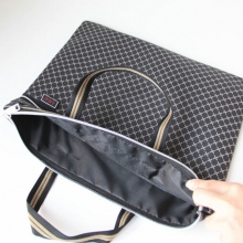 易利文（YILIWEN）915-10 仿皮双拉链手提文件袋 37*29.5cm 棕色