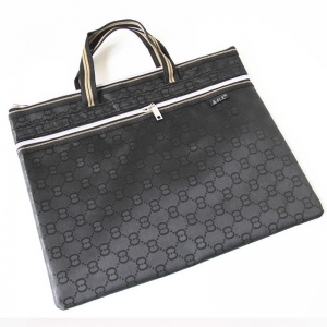 易利文（YILIWEN）915-8 双拉链手提文件包/8字纹加厚文件袋 29.5*36cm 黑色