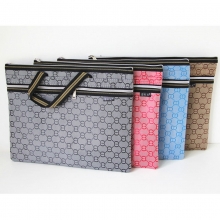 易利文（YILIWEN）915-8 双拉链手提文件包/8字纹加厚文件袋 29.5*36cm 黑色