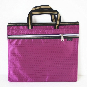 易利文（YILIWEN）915-3 水立方纹手提双拉链 37.5*30.5cm 紫色