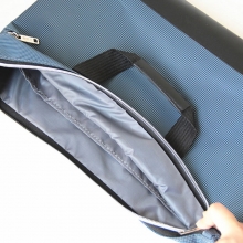 易利文（YILIWEN）100-7 立体手提文件袋双拉链/方格纹手提文件袋 27*38.5*4cm 蓝色