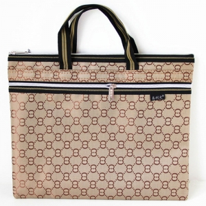 易利文（YILIWEN）915-8 双拉链手提文件包/8字纹加厚文件袋 29.5*36cm 咖色