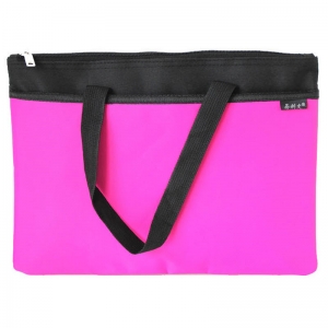 易利文（YILIWEN）100-5 加长双拉链手提加厚材质公文包/多功能文件袋 35*27cm 玫红色