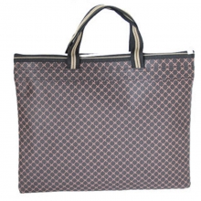 易利文（YILIWEN）915-10 仿皮双拉链手提文件袋 37*29.5cm 棕色