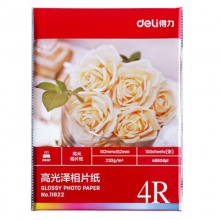 得力（deli）11822 4R/6寸 230g 高光相片纸/照片纸 102*152mm 100张/包