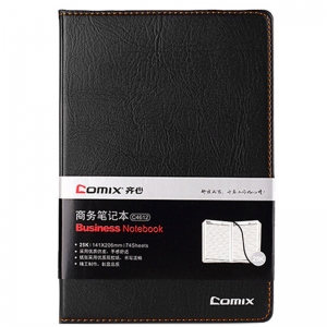 齐心（Comix）C4612 仿皮面笔记本/记事本/日记本 A5/25K 74页 141*206mm 黑色