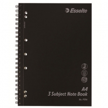 易达（Esselte）P596 PP封面螺旋装订本 A4-100页 黑色 3本装
