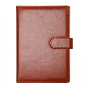 国俊众搏（GJZB）8625 商务带扣仿皮本/平装皮面本 A5-120页80g米黄道林内芯 棕色