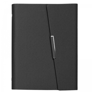 萨搏（SABO）6-16/B5 活页仿皮笔记本/三折6孔皮面本 B5-62页100g米黄内芯 黑色