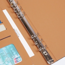 萨搏（SABO）6-16/B5 活页仿皮笔记本/三折6孔皮面本 B5-62页100g米黄内芯 黑色