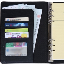 国俊众搏（GJZB）35606 磨砂PU仿皮活页笔记本/皮面本 A7（145*105mm）96页/6孔 红色