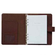 得力（deli）3151 活页记事本/6孔活页仿皮本/皮面本 A5（210*145mm）100页 棕色