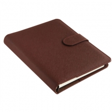 得力（deli）3151 活页记事本/6孔活页仿皮本/皮面本 A5（210*145mm）100页 棕色