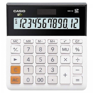 卡西欧（CASIO）MH-12-WE 小型超宽商务计算器 12位 白色