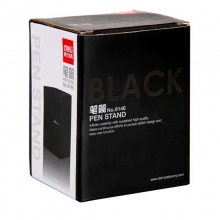 得力（deli）9146 金属钢制笔筒 黑色 H105*W81*L71mm