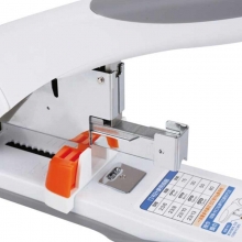 得力（deli）0487 重型订书机/厚层钉书器 80页（适用书针23/6~23/13）白色