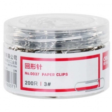 得力（deli）0037 镀镍回形针/曲别针 29mm 200枚/筒
