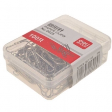 得力（Deli）0025 塑盒装金属原色回形针 25mm 100枚/盒 10盒装
