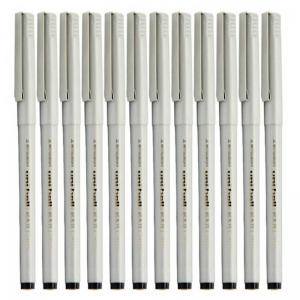 三菱（UNI）UB-125 直液式中性笔/一次性耐水走珠笔 0.5mm 黑色 12支装
