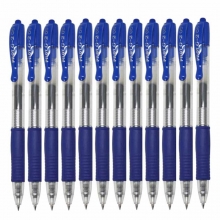 百乐（PILOT）BL-G2-5 按动中性笔/G-2啫喱笔/签字笔（替芯BLS-G2-5）0.5mm 蓝色 12支装