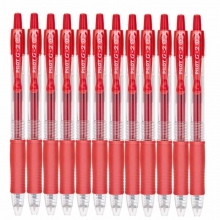 百乐（PILOT）BL-G2-38 按动中性笔/G-2啫喱笔/签字笔（替芯BLS-G2-38）0.38mm 红色 12支装