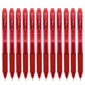 派通（Pentel）BLN105 按动中性笔/超滑速干签字笔（替芯LRN5）0.5mm 红色 12支装