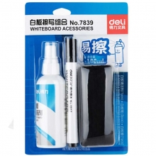 得力（deli）7859 白板擦写组合（清洁剂1+白板笔2+板擦1）
