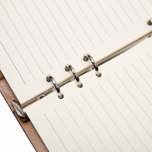 国俊众搏（GJZB）56166 毛皮纹缕空压花活页笔记本/皮面本 B5-90页/9孔 灰色