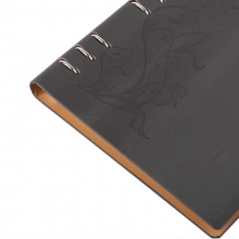 国俊众搏（GJZB）56166 毛皮纹缕空压花活页笔记本/皮面本 B5-90页/9孔 灰色