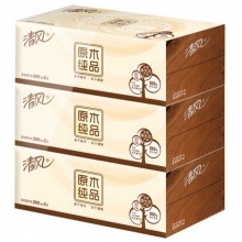 清风（APP）B338C1 原木纯品系列面巾纸/抽纸  206*195mm 硬盒 2层200抽*3盒/提