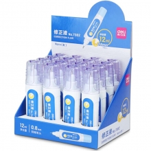 得力（deli）7382 笔形环保修正液/涂改液 12ml 不锈钢笔头 16支装