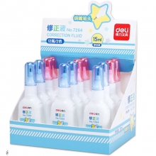 得力（deli）7284 15ml 环保修正液/涂改液/改正液 不锈钢笔头 颜色随机 12瓶装